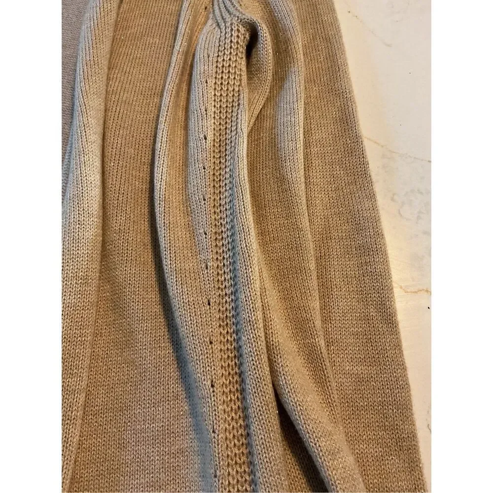 Lilly Pulitzer Allyse Cardigan Sz M Heather Sand Bar Metallic